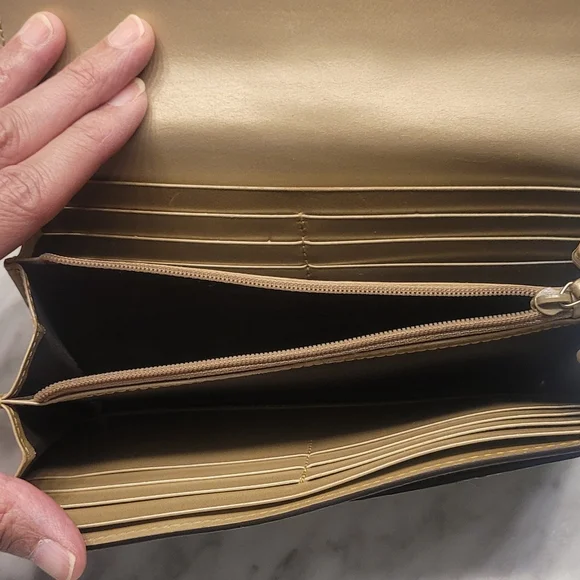 Gucci Guccissima Gold Long Continental Wallet Snap W/Unbrained Chain & Dustbag - Picture 5 of 11